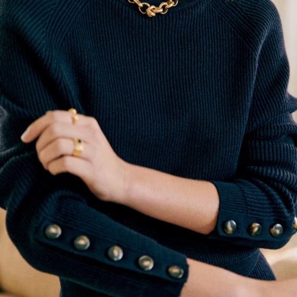 Sezane Navy Sami Sweater - Picture 3 of 6